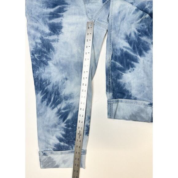 J Jill Jeans Womens 16 High Rise Cropped Tie Dye Island Blue Denim Coastal NEW - Picture 9 of 10